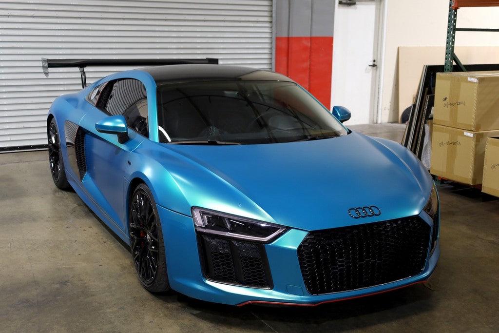 APR Performance GTC-500 Audi R8 71" Spec Carbon Wing W/ Carbon Active Spoiler Replacement - Attacking the Clock Racing