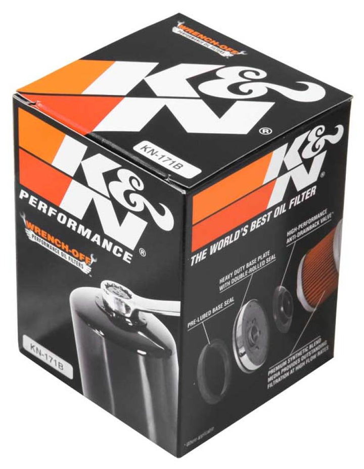 K&N Harley Davidson / Buell 3in OD x 4.063in H Black Oil Filter