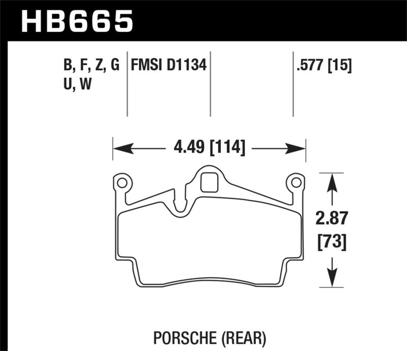 Hawk 2012-2015 Porsche Boxster DTC-60 Race Rear Brake Pads