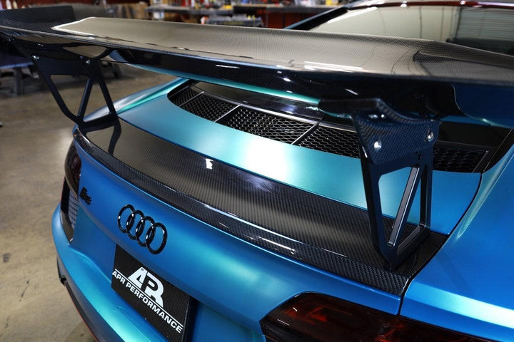 APR Performance GTC-500 Audi R8 71" Spec Carbon Wing W/ Carbon Active Spoiler Replacement - Attacking the Clock Racing