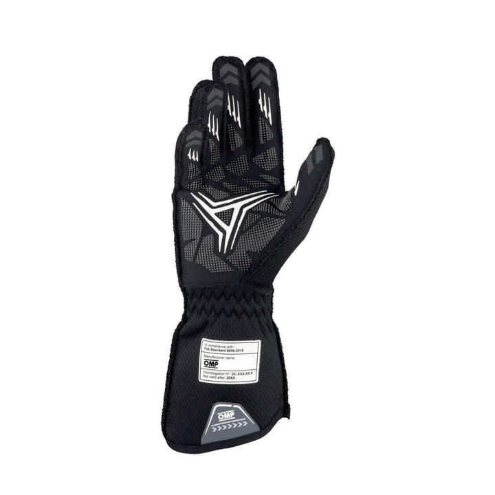 OMP One Evo X Gloves Black Size M - Attacking the Clock Racing