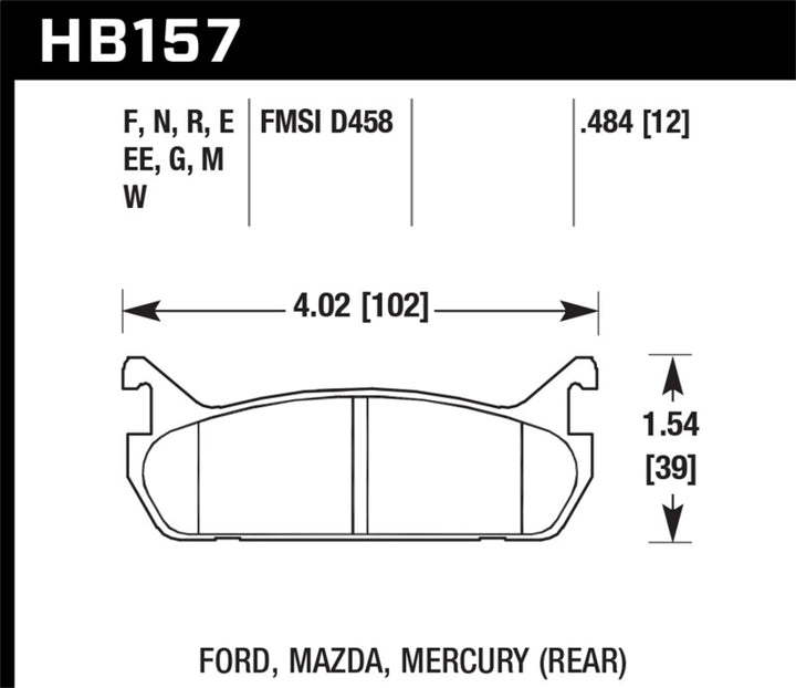 Hawk 89-93 Miata HP+ Street Rear Brake Pads (D458)