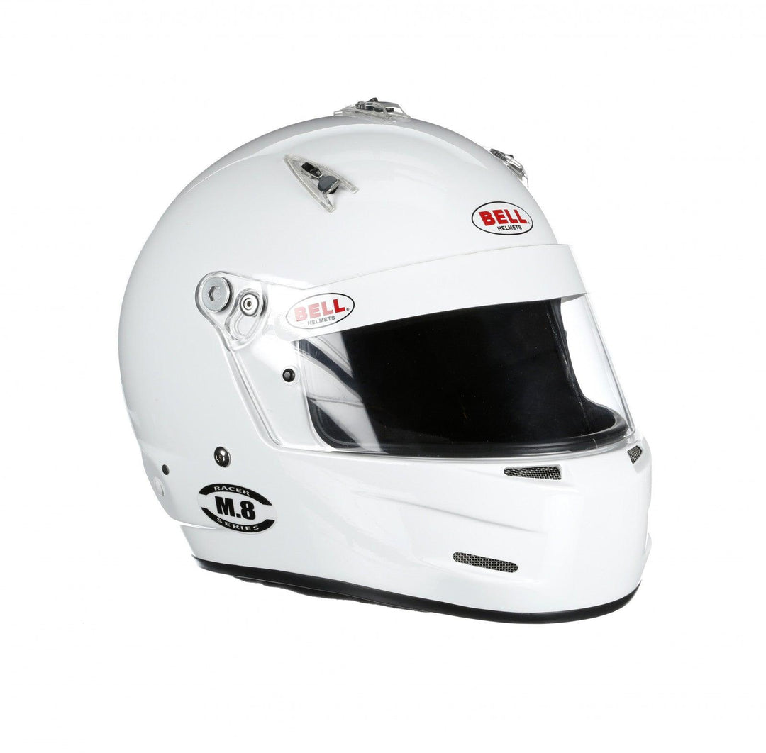 Bell M8 Racing Helmet-White Size Extra Small - Attacking the Clock Racing