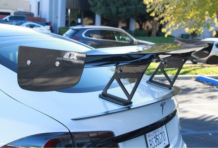 APR Performance GTC-500 Tesla Model S Plaid SPEC Adjustable Carbon Fiber Wing - Attacking the Clock Racing