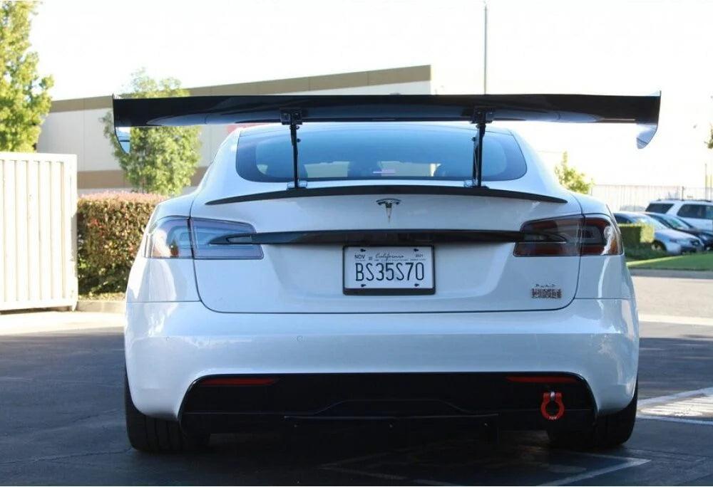 APR Performance GTC-500 Tesla Model S Plaid SPEC Adjustable Carbon Fiber Wing - Attacking the Clock Racing