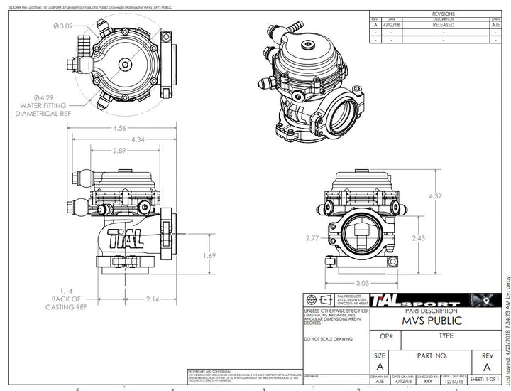 TiAL Sport MVS Wastegate (All Springs) w/Clamps - Blue