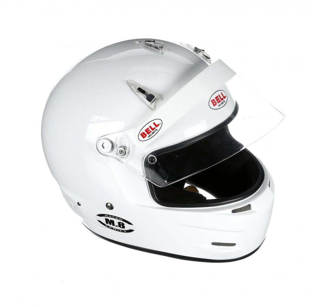 Bell M8 Racing Helmet-White Size Extra Small - Attacking the Clock Racing