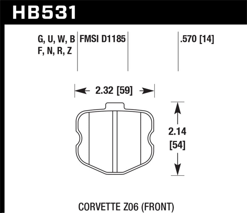 Hawk 06-13 Chevrolet Corvette Z06 DTC-60 Race Front Brake Pads