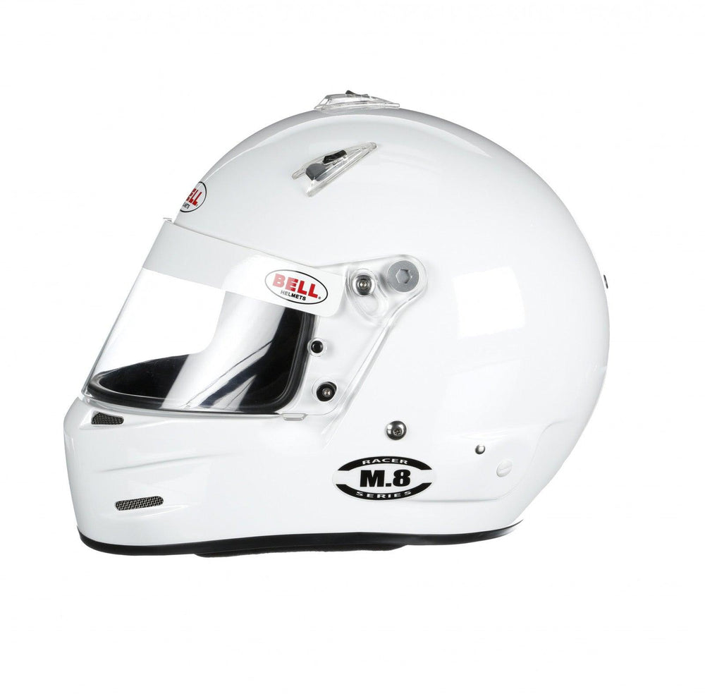 Bell M8 Racing Helmet-White Size 2X Extra Small - Attacking the Clock Racing