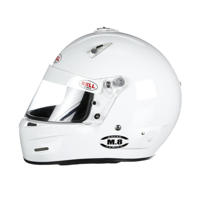 Bell M8 Racing Helmet-White Size Extra Small - Attacking the Clock Racing