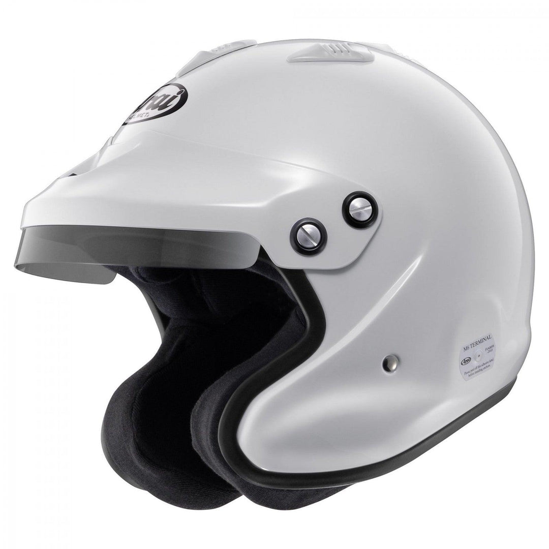 Arai GP-J3 White XS Racing Helmet SA202 - Attacking the Clock Racing