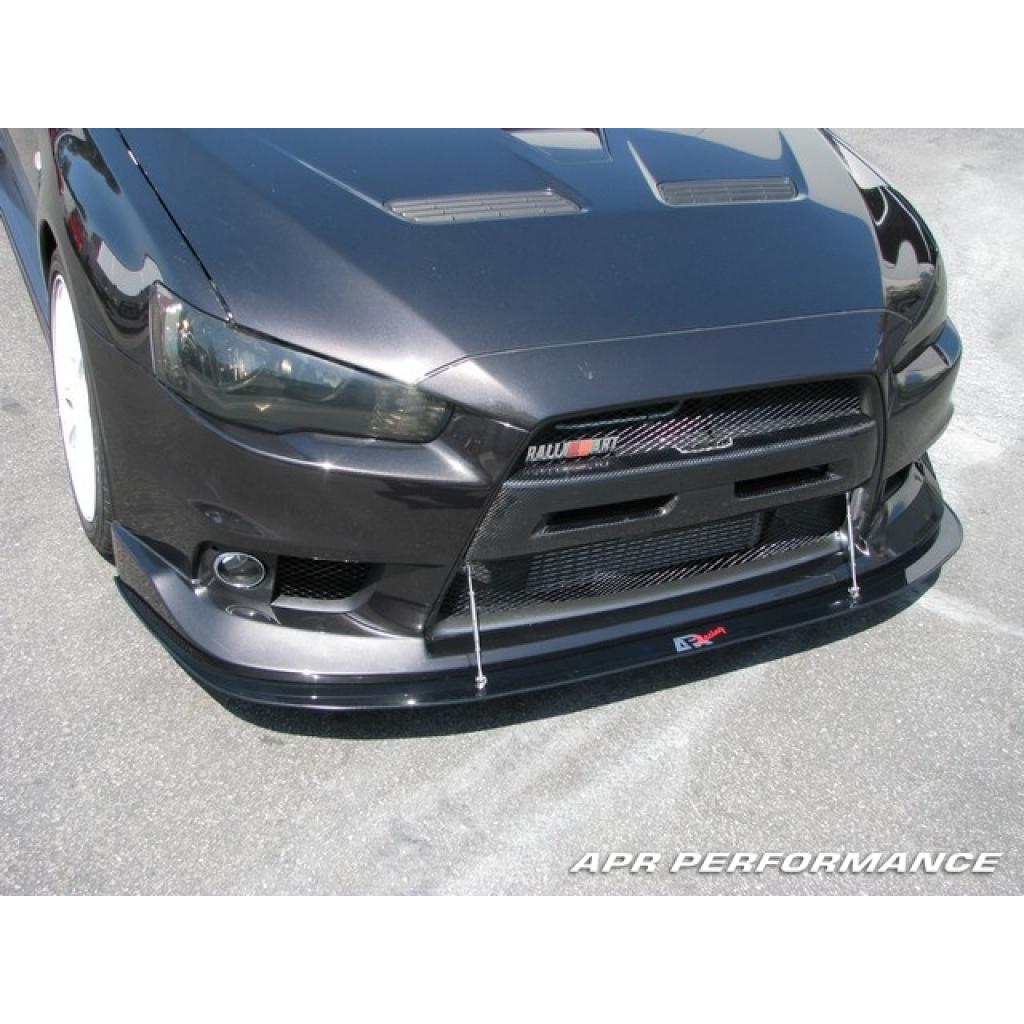 Mitsubishi Evolution X with OEM lip Front Wind Splitter 2008-2016