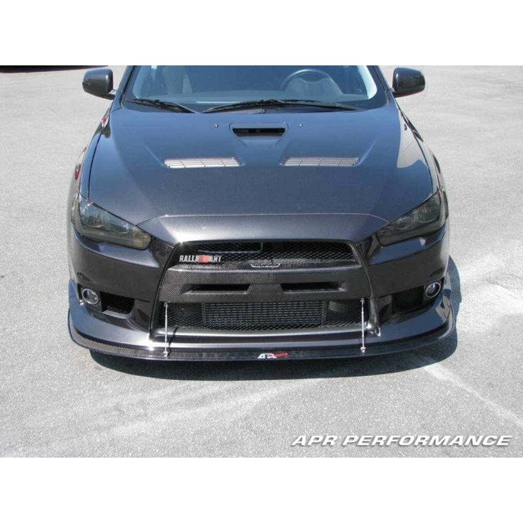 Mitsubishi Evolution X with OEM lip Front Wind Splitter 2008-2016