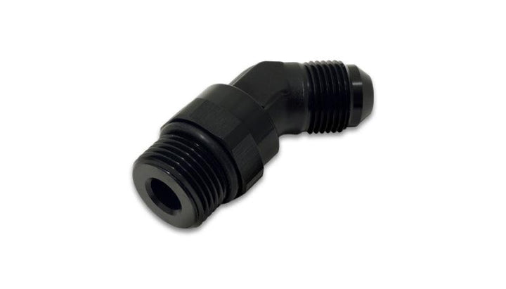 Vibrant -12AN Male to Male -12AN Straight Cut 45 Degree Adapter Fitting - Anodized Black - Attacking the Clock Racing