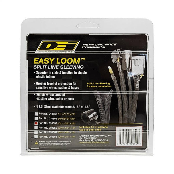 DEI Split Wire Sleeve Easy Loom 10mm-3/8in x 20 Black - Attacking the Clock Racing