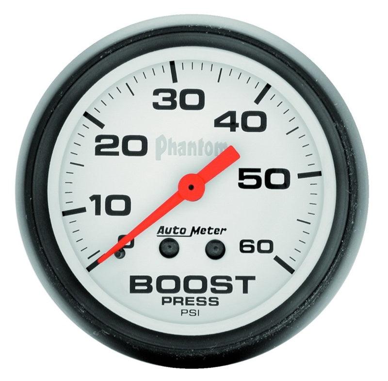 Autometer Phantom 52mm 0-60 PSI Mechanical Boost Gauge - Attacking the Clock Racing