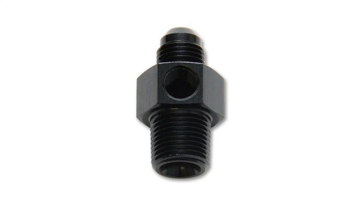 Vibrant -6AN Male to 3/8in NPT Male Union Adapter Fitting w/ 1/8in NPT Port - Attacking the Clock Racing