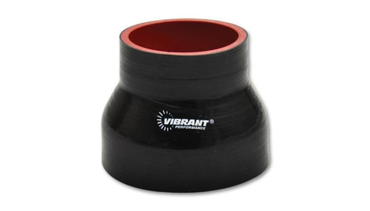 Vibrant 4 Ply Reinforced Silicone Transition Connector - 3.25in I.D. x 4in I.D. x 3in long (BLACK) - Attacking the Clock Racing