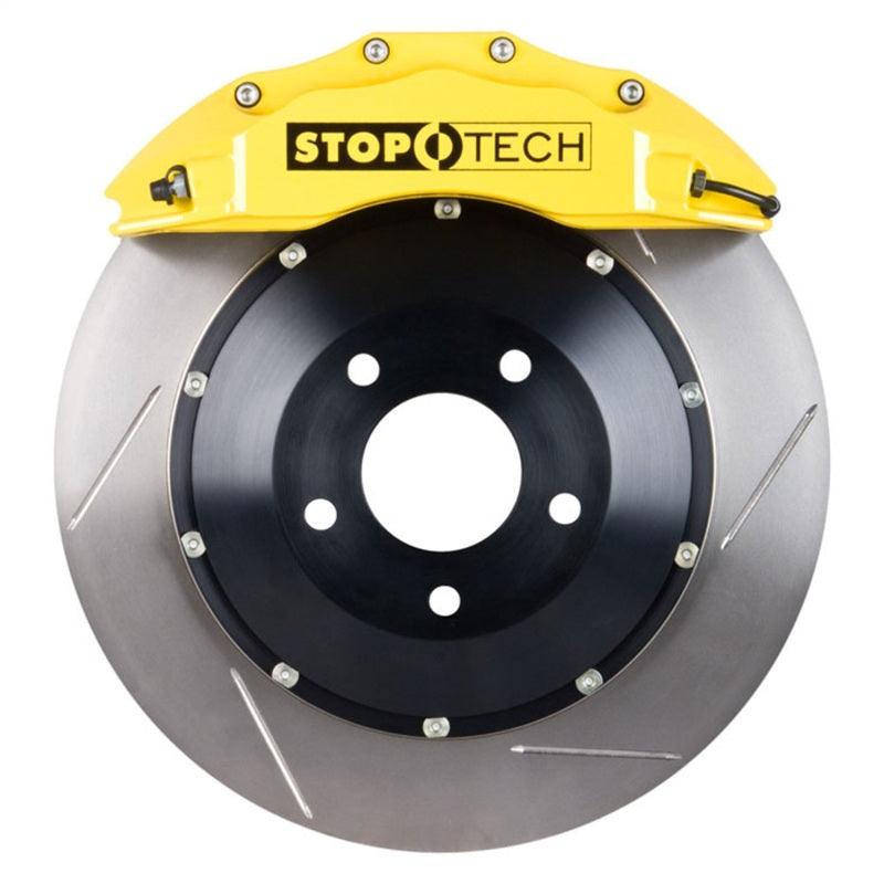 StopTech 08-10 Audi S5 Front BBK w/ Yellow ST-60 Calipers Slotted 380x32mm Rotors Pads Lines - Attacking the Clock Racing