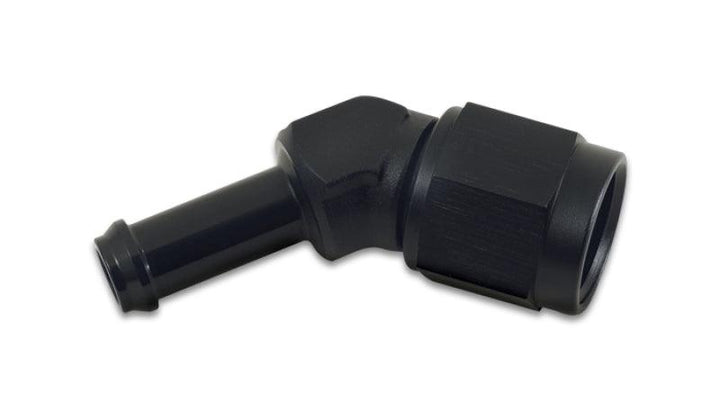 Vibrant -8AN to 1/2in Hose Barb 45 Degree Adapter - Anodized Black - Attacking the Clock Racing