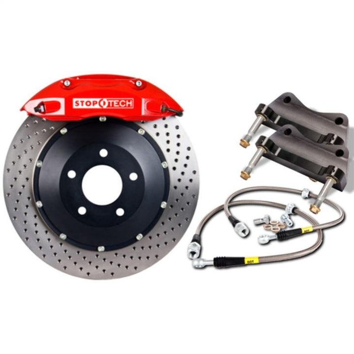 StopTech BBK 01-07 BMW M3 (E46) Front ST-40 Red Caliper Drilled 355x32 Rotors - Attacking the Clock Racing