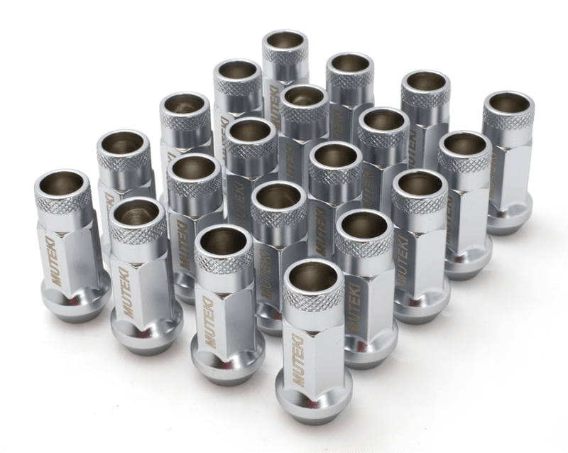 Wheel Mate 12x1.25 48mm Muteki SR48 Satin Silver Open End Lug Nuts - Attacking the Clock Racing