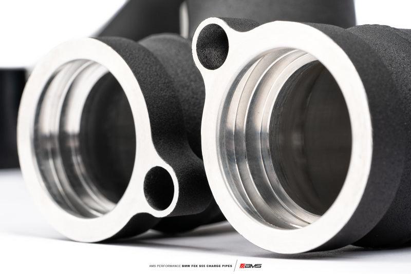 AMS Performance 15-18 BMW M3 / 15-20 BMW M4 w/ S55 3.0L Turbo Engine Charge Pipes - Attacking the Clock Racing