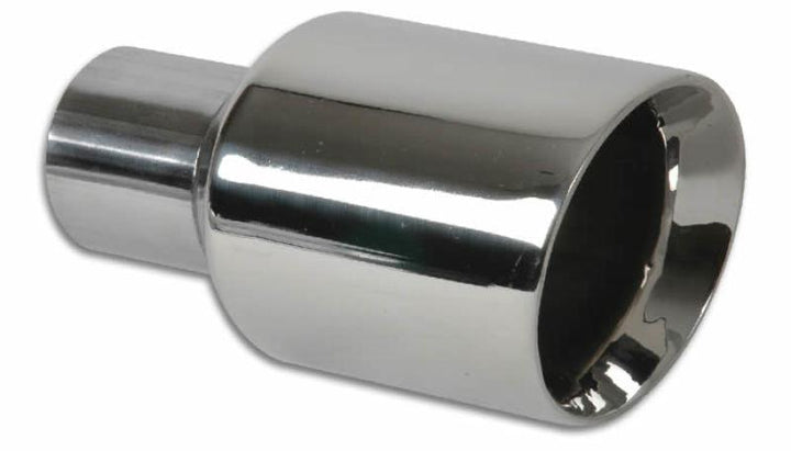 Vibrant 3.5in Round SS Exhaust Tip (Double Wall Angle Cut Beveled Outlet) - Attacking the Clock Racing