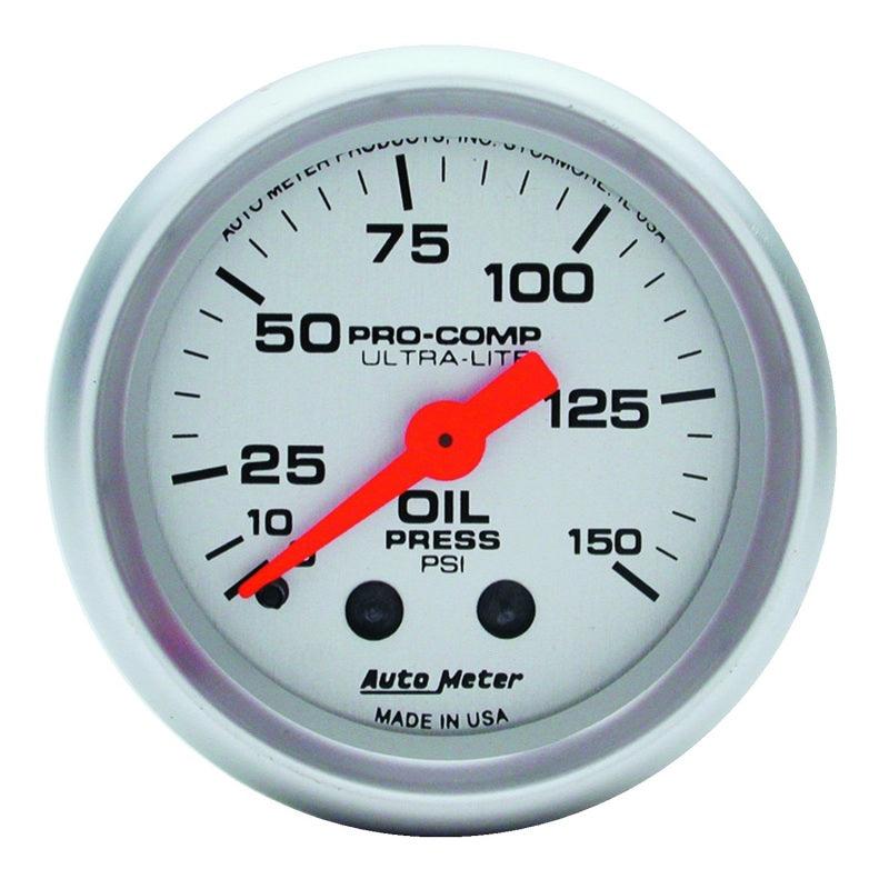 Autometer Ultra-Lite 52mm 0-150 PSI Mechanical Oil Pressure Gauge - Attacking the Clock Racing