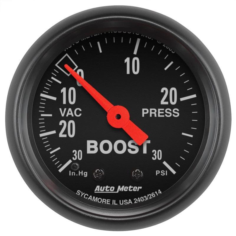 Autometer Z Series 52mm 30 In Hg.-Vac. / 30 PSI Boost / Vacuum Gauge - Attacking the Clock Racing