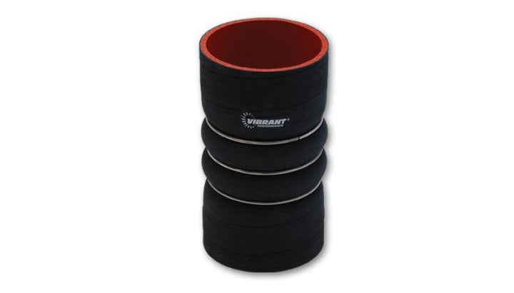 Vibrant 4 Ply Aramid Hump Hose w/3 SS Rings 2.75in ID x 6in Length - Black - Attacking the Clock Racing