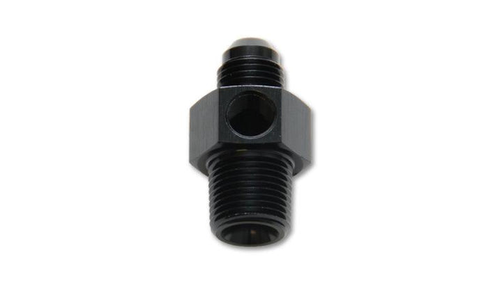 Vibrant -6AN Male to 3/8in NPT Male Union Adapter Fitting w/ 1/8in NPT Port - Attacking the Clock Racing