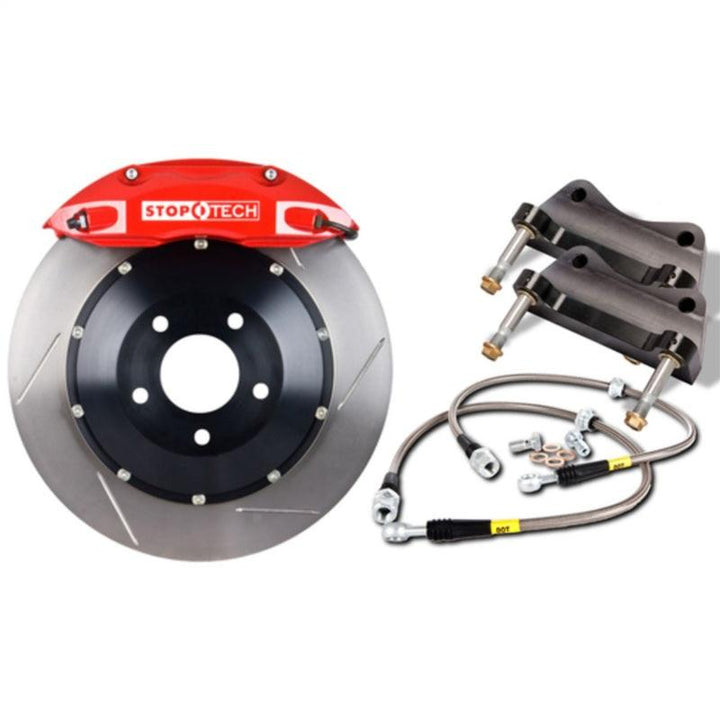 StopTech 06-10 BMW M5/M6 w/ Red ST-41 Calipers 380x32mm Slotted Rotors Rear Big Brake Kit - Attacking the Clock Racing