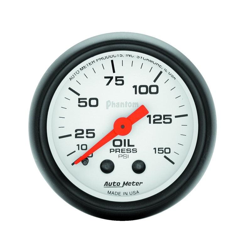 Autometer Phantom 52mm 150 PSI Mechanical Oil Pressure Gauge - Attacking the Clock Racing