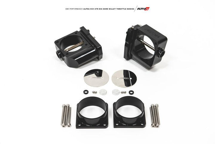 AMS Performance 2009+ GT-R R-35 Alpha CNC Big Bore Throttle Body Set w/ Standard Hose Flanges - Attacking the Clock Racing