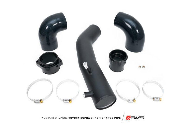 AMS Performance 2020+ Toyota Supra A90 Aluminum 3in Charge Pipe Kit - Attacking the Clock Racing