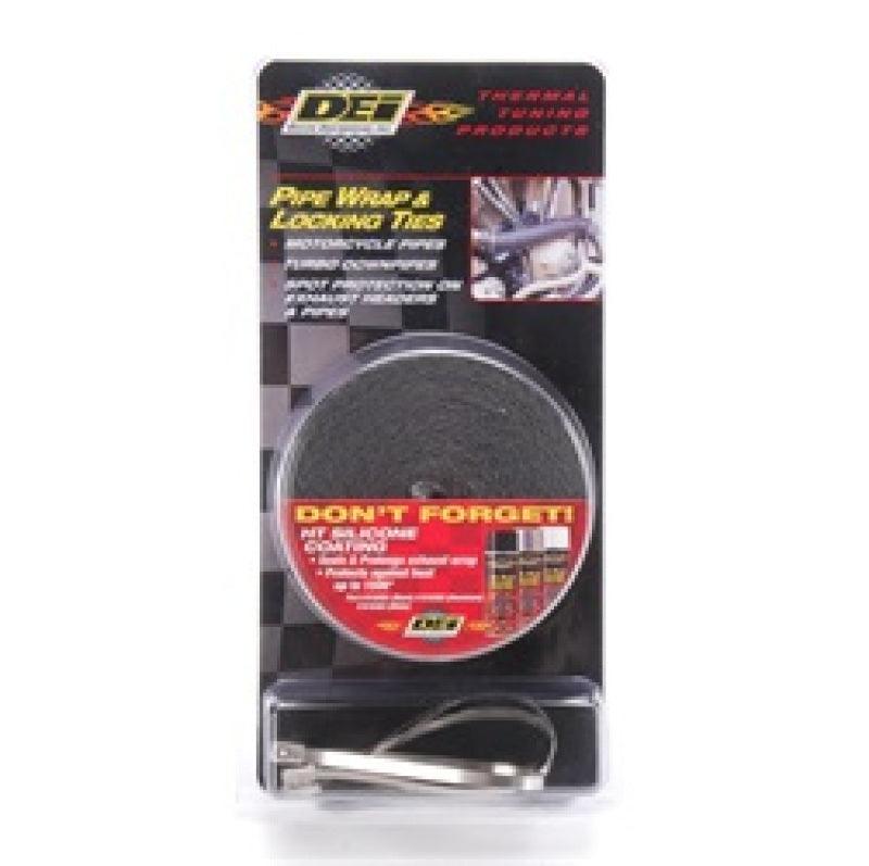 DEI Exhaust Wrap Kit - Pipe Wrap and Locking Tie - Black - Attacking the Clock Racing