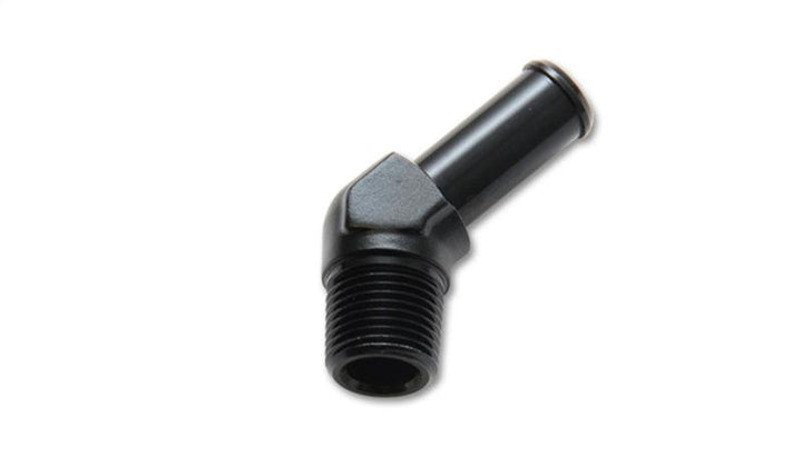 Vibrant 1/8 NPT to 1/4in Barb Straight Fitting 45 Deg Adapter - Aluminum - Attacking the Clock Racing