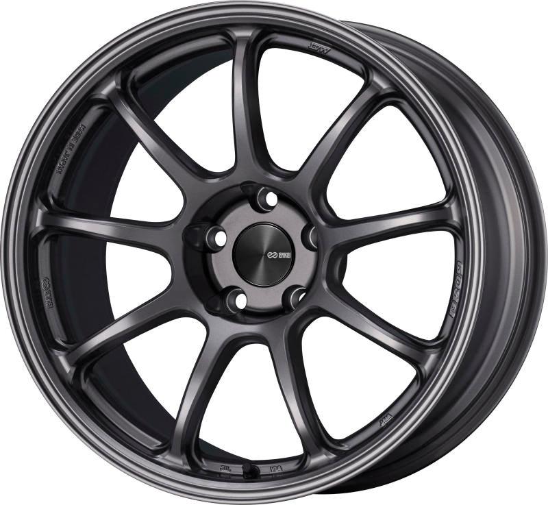 Enkei PF09 18x9 5x114.3 30mm Offset 75mm Bore Dark Silver Wheel - Attacking the Clock Racing