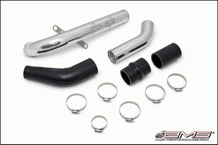 AMS Performance 08-15 Mitsubishi EVO X Upper I/C Pipe - Black Powder Coat - Attacking the Clock Racing