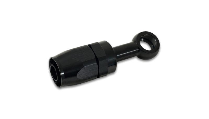 Vibrant -8AN Banjo Hose End Fitting for use with M12 or 7/16in Banjo Bolt - Aluminum Black - Attacking the Clock Racing