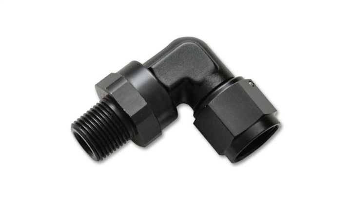 Vibrant -10AN to 3/8in NPT Female Swivel 90 Degree Adapter Fitting - Attacking the Clock Racing