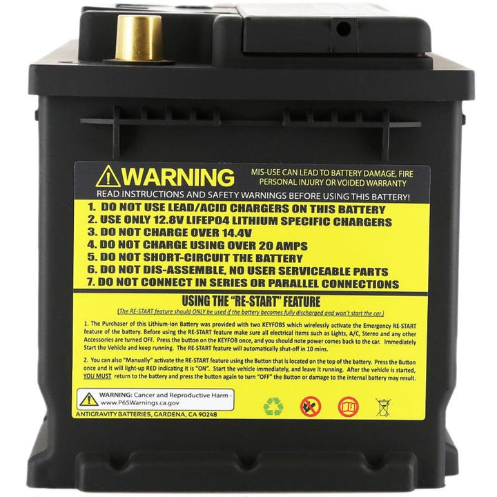 Antigravity H7/Group 94R Lithium Car Battery w/Re-Start - 80Ah - Attacking the Clock Racing