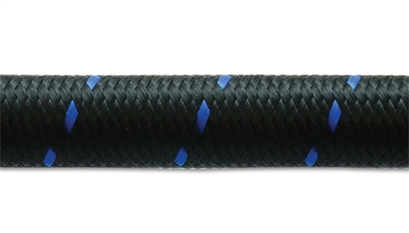 Vibrant -10 AN Two-Tone Black/Blue Nylon Braided Flex Hose (10 foot roll) - Attacking the Clock Racing