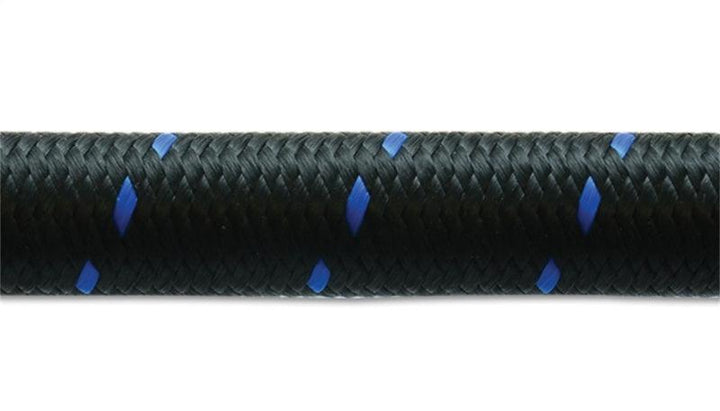 Vibrant -10 AN Two-Tone Black/Blue Nylon Braided Flex Hose (10 foot roll) - Attacking the Clock Racing