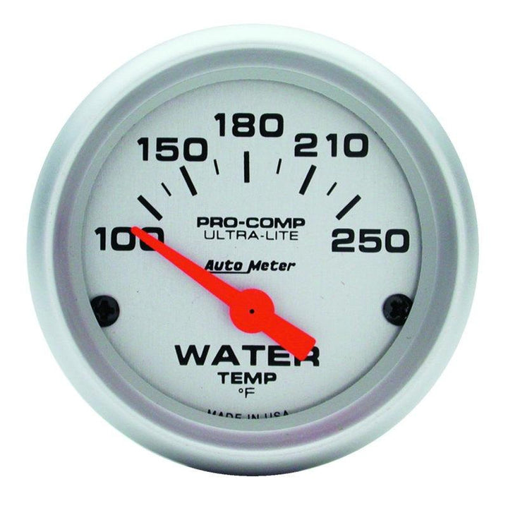 Autometer Ultra-Lite 52mm 100-250 Deg F Short Sweep ElectricWater Temp Gauge - Attacking the Clock Racing