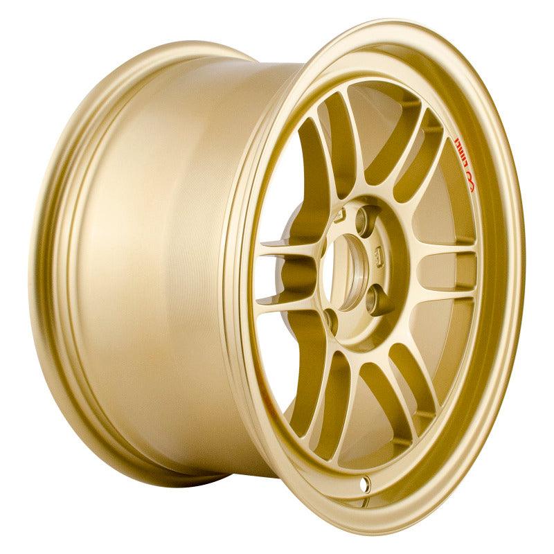 Enkei RPF1 15x8 4x100 28mm Offset 75mm Bore Gold Wheel - Attacking the Clock Racing