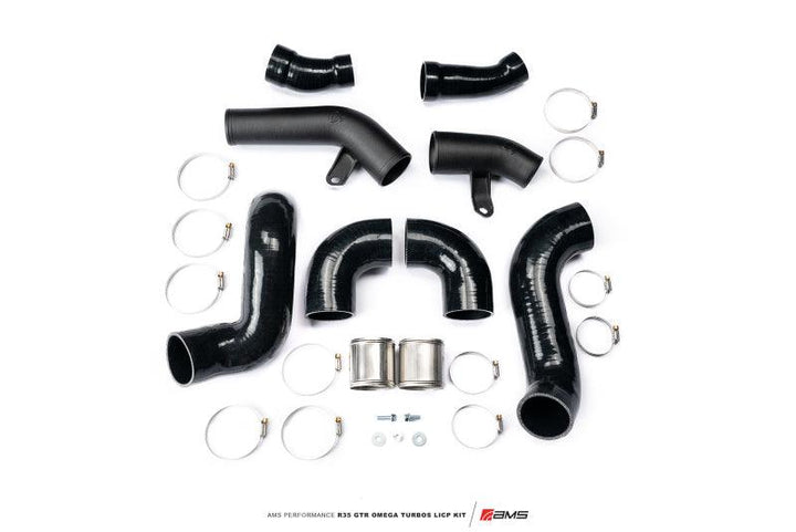 AMS Performance 09-21 Nissan GTR R35 OMEGA Turbo Kit 3in Lower Intercooler Pipes (OMEGA 11) - Attacking the Clock Racing