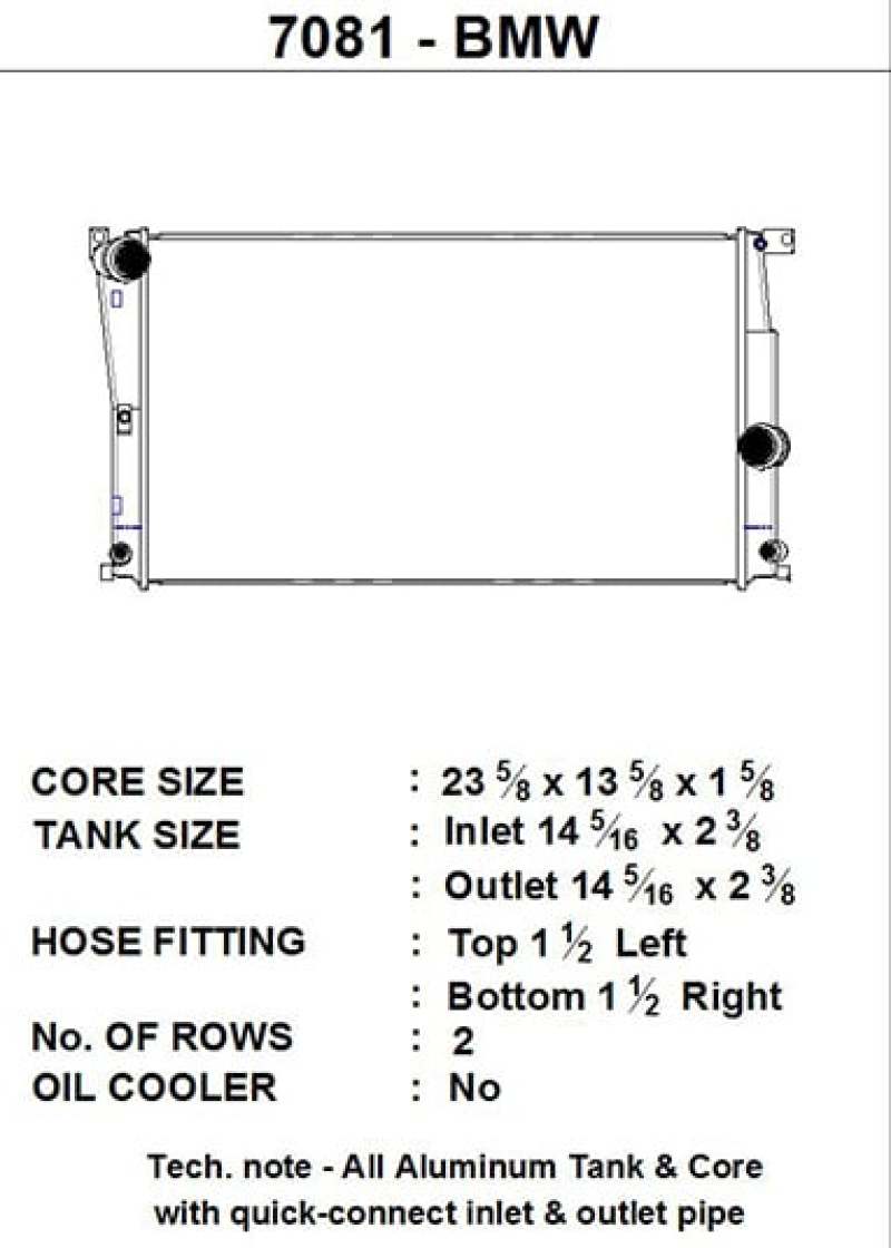 CSF BMW 2 (F22/F23) / 3 (F30/F31/F34) / 4 (F32/F33/F36) A/T Radiator