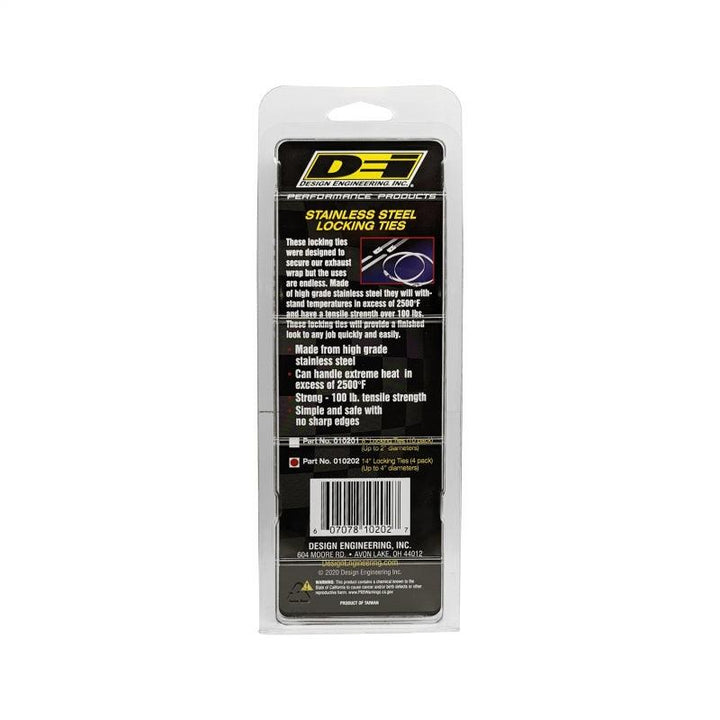 DEI Stainless Steel Locking Tie 14in - 5 per pack - Attacking the Clock Racing